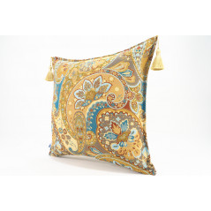 Fabric Pillow,Fabric Pillow 20x20,Paisley Pattern Turkish Chenille Fabric Pillow Case,Decorative Bohemian Pillow,Jacquard Fabric