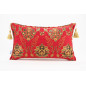 Fabric Pillow,Fabric Pillow 12x20,Red Topkapi Palace Tulip Pattern Turkish Fabric Pillow Cover,Decorative Pillow,Throw Pillow