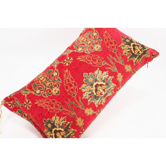 Fabric Pillow,Fabric Pillow 12x20,Red Topkapi Palace Tulip Pattern Turkish Fabric Pillow Cover,Decorative Pillow,Throw Pillow