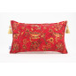 Fabric Pillow, Fabric Pillow 12x20, Red Caucasus Carnation Pattern Turkish Fabric Pillow, Decorative Bohemian Pillow