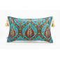 Fabric Pillow,Fabric Pillow 12x20,Turquoise Blue Morocco Pattern Tulip Turkish Fabric Pillow,Decorative Pillow,Bohemian Pillow