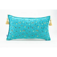 Fabric Pillow,Fabric Pillow 12x20,Turquoise Blue Arabian Night Pattern Turkish Fabric Pillow Cover,Decorative And Throw Pillow