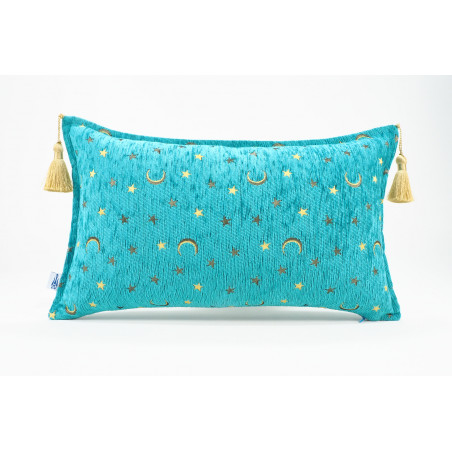 Fabric Pillow,Fabric Pillow 12x20,Turquoise Blue Arabian Night Pattern Turkish Fabric Pillow Cover,Decorative And Throw Pillow