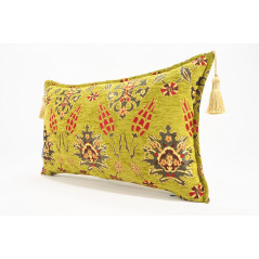 Fabric Pillow, Fabric Pillow 12x20, Pistachio Green Topkapi Palace Tulip Pattern Turkish Fabric Pillow, Decorative Throw Pillow