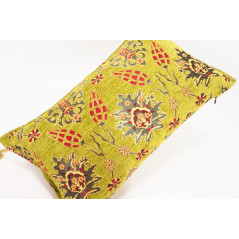 Fabric Pillow, Fabric Pillow 12x20, Pistachio Green Topkapi Palace Tulip Pattern Turkish Fabric Pillow, Decorative Throw Pillow