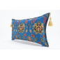 Fabric Pillow, Fabric Pillow 12x20, Navy Blue Topkapi Palace Tulip Pattern Turkish Fabric Pillow Cover, Decorative Throw Pillow