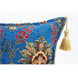 Fabric Pillow, Fabric Pillow 12x20, Navy Blue Topkapi Palace Tulip Pattern Turkish Fabric Pillow Cover, Decorative Throw Pillow