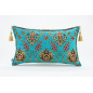 Fabric Pillow, Fabric Pillow 12x20, Turquoise Blue Topkapi Palace Tulip Pattern Turkish Fabric Pillow, Decorative Throw Pillow