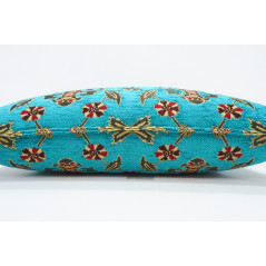 Fabric Pillow, Fabric Pillow 12x20, Turquoise Blue Topkapi Palace Tulip Pattern Turkish Fabric Pillow, Decorative Throw Pillow