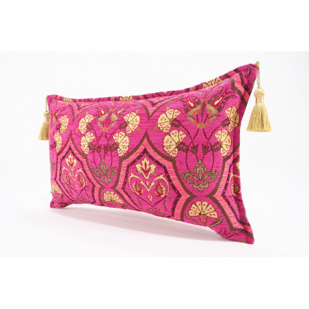 Fabric Pillow, abric Pillow 12x20,Mazenda Pink Carnation Pattern Turkish Fabric Pillow,Decorative Throw Pillow,Bohemian Pillow