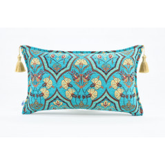 Fabric Pillow,Fabric Pillow 12x20,Turquoise Blue Carnation Pattern Turkish Fabric Pillow,Decorative Throw Pillow,Bohemian Pillow