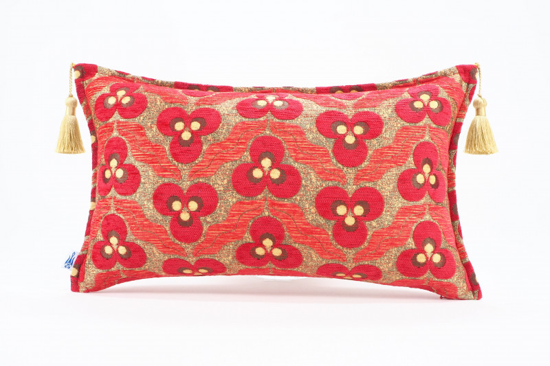 Fabric Pillow, Fabric Pillow 12x20, Red Tiger Eyes Pattern Turkish Fabric Pillow Cover,Decorative Accent Throw Bohemian Pillow