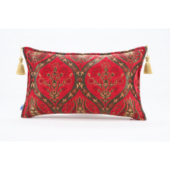 Fabric Pillow, Fabric Pillow 12x20, Red Morocco Pattern Tulip Turkish Fabric Pillow, Decorative Pillow, Bohemian Pillow