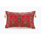 Fabric Pillow, Fabric Pillow 12x20, Red Morocco Pattern Tulip Turkish Fabric Pillow, Decorative Pillow, Bohemian Pillow