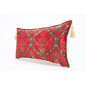 Fabric Pillow, Fabric Pillow 12x20, Red Morocco Pattern Tulip Turkish Fabric Pillow, Decorative Pillow, Bohemian Pillow