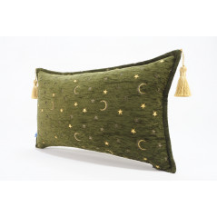 Fabric Pillow, Fabric Pillow 12x20, Moss Green Arabian Night Pattern Turkish Fabric Pillow Cover, Decorative And Throw Pillow