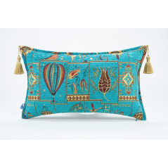 Fabric Pillow, Fabric Pillow 12x20, Turquoise Blue Turkish Dream Pattern Turkish Fabric Pillow, Decorative Pillow, Bohemian Pill