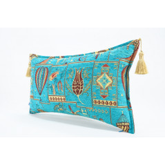 Fabric Pillow,Fabric Pillow 12x20,Turquoise Blue Turkish Dream Pattern Turkish Fabric Pillow,Decorative Pillow,Bohemian Pillow