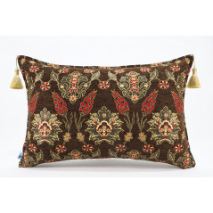 Fabric Pillow,Fabric Pillow 16x24,Brown Topkapi Palace Tulip Pattern Turkish Jacquard Fabric Pillow ,Throw Pillow,Sofa Pillow