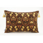 Fabric Pillow,Fabric Pillow 16x24,Brown Carnation Pattern Turkish Pattern Jacquard Fabric Pillow,Bohemian Pillow,Throw Pillow