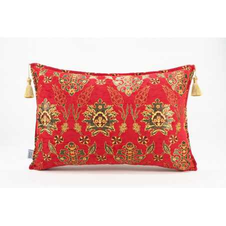 Fabric Pillow,Fabric Pillow 16x24,Red Topkapi Palace Tulip Pattern Turkish Jacquard Fabric Pillow Cover,Throw Pillow,Sofa Pillow