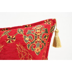 Fabric Pillow,Fabric Pillow 16x24,Red Topkapi Palace Tulip Pattern Turkish Jacquard Fabric Pillow Cover,Throw Pillow,Sofa Pillow