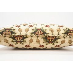 Fabric Pillow,Fabric Pillow 16x24,Beige Topkapi Palace Tulip Pattern Turkish Jacquard Fabric Pillow Cover,Throw Pillow Case