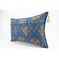 Fabric Pillow,Fabric Pillow 16x24,Navy Blue Topkapi Palace Tulip Pattern Turkish Jacquard Fabric Pillow Cover,Throw Pillow Case