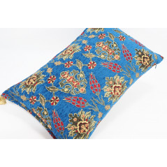 Fabric Pillow,Fabric Pillow 16x24,Navy Blue Topkapi Palace Tulip Pattern Turkish Jacquard Fabric Pillow Cover,Throw Pillow Case