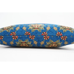 Fabric Pillow,Fabric Pillow 16x24,Navy Blue Topkapi Palace Tulip Pattern Turkish Jacquard Fabric Pillow Cover,Throw Pillow Case