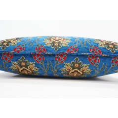 Fabric Pillow,Fabric Pillow 16x24,Navy Blue Topkapi Palace Tulip Pattern Turkish Jacquard Fabric Pillow Cover,Throw Pillow Case