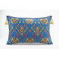 Fabric Pillow,Fabric Pillow 16x24,Navy Blue Topkapi Palace Tulip Pattern Turkish Jacquard Fabric Pillow Cover,Throw Pillow Case