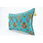 Fabric Pillow,Fabric Pillow 16x24,Turquoise Blue Topkapi Palace Tulip Pattern Turkish Jacquard Fabric Pillow Cover,Throw Pillow