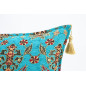 Fabric Pillow,Fabric Pillow 16x24,Turquoise Blue Topkapi Palace Tulip Pattern Turkish Jacquard Fabric Pillow Cover,Throw Pillow