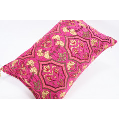 Fabric Pillow,Fabric Pillow 16x24,Mazenda Pink Carnation Pattern Turkish Pattern Jacquard Fabric Pillow,Bohemian Throw Pillow