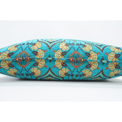 Fabric Pillow,Fabric Pillow 16x24,Turquoise Blue Carnation Pattern Turkish Pattern Jacquard Fabric Pillow,Bohemian Throw Pillow