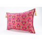 Fabric Pillow, Fabric Pillow 16x24, Mazenda Pink Tiger Eyes Pattern Turkish Fabric Pillow Cover, Chenille Bohemian Pillow