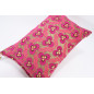 Fabric Pillow, Fabric Pillow 16x24, Mazenda Pink Tiger Eyes Pattern Turkish Fabric Pillow Cover, Chenille Bohemian Pillow