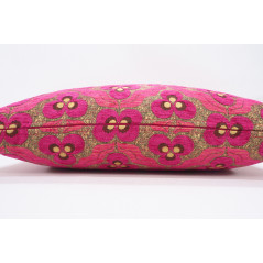 Fabric Pillow, Fabric Pillow 16x24, Mazenda Pink Tiger Eyes Pattern Turkish Fabric Pillow Cover, Chenille Bohemian Pillow