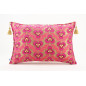 Fabric Pillow, Fabric Pillow 16x24, Mazenda Pink Tiger Eyes Pattern Turkish Fabric Pillow Cover, Chenille Bohemian Pillow