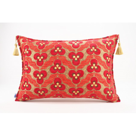 Fabric Pillow, Fabric Pillow 16x24, Red Tiger Eyes Pattern Turkish Fabric Pillow Cover, Chenille Fabric Pillow, Bohemian Pillow