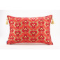 Fabric Pillow, Fabric Pillow 16x24, Red Tiger Eyes Pattern Turkish Fabric Pillow Cover, Chenille Fabric Fabric, Bohemian Pillow