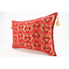 Fabric Pillow, Fabric Pillow 16x24, Red Tiger Eyes Pattern Turkish Fabric Pillow Cover, Chenille Fabric Fabric, Bohemian Pillow