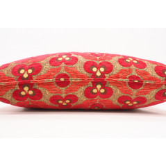 Fabric Pillow, Fabric Pillow 16x24, Red Tiger Eyes Pattern Turkish Fabric Pillow Cover, Chenille Fabric Pillow, Bohemian Pillow