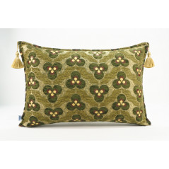 Fabric Pillow, Fabric Pillow 16x24, Moss Green Tiger Eyes Pattern Turkish Fabric Pillow Cover, Chenille Fabric, Bohemian Pillow