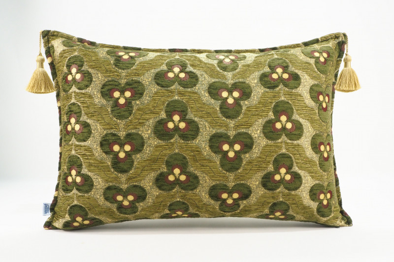 Fabric Pillow, Fabric Pillow 16x24, Moss Green Tiger Eyes Pattern Turkish Fabric Pillow Cover, Chenille Fabric, Bohemian Pillow