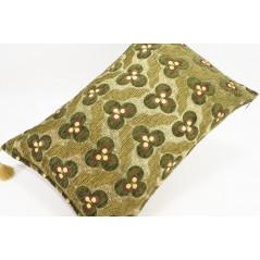 Fabric Pillow, Fabric Pillow 16x24, Moss Green Tiger Eyes Pattern Turkish Fabric Pillow Cover, Chenille Fabric, Bohemian Pillow