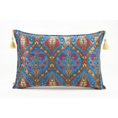 Fabric Pillow,Fabric Pillow 16x24,Navy Blue Morocco Pattern Turkish Jacquard Fabric Pillow Cover,Chenille Fabric Bohemian Pillow