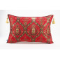 Fabric Pillow, Fabric Pillow 16x24, Red Morocco Pattern Turkish Jacquard Fabric Pillow Cover, Chenille Fabric Bohemian Pillow