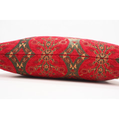 Fabric Pillow, Fabric Pillow 16x24, Red Morocco Pattern Turkish Jacquard Fabric Pillow Cover, Chenille Fabric Bohemian Pillow